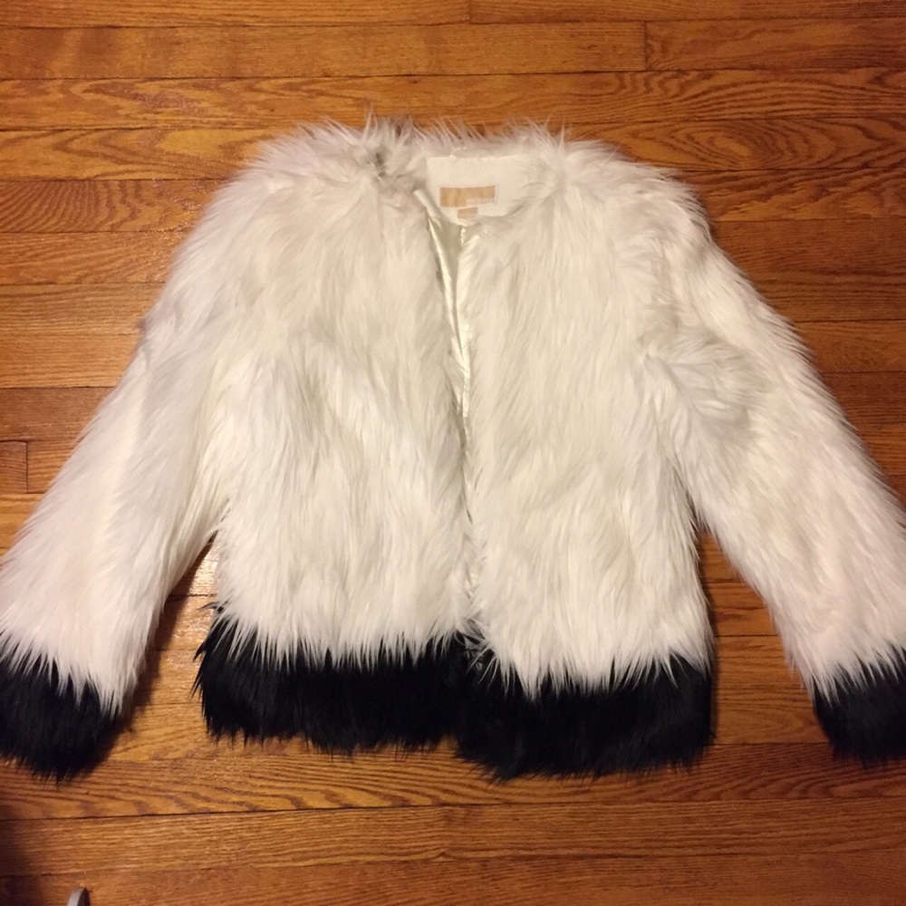 FAUX FUR BLACK AND WHITE GLAM JACKET